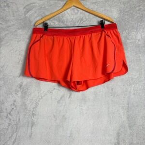Nike AeroSwift‎ XL Running Shorts Orange Split Hem Flyvent Waistband